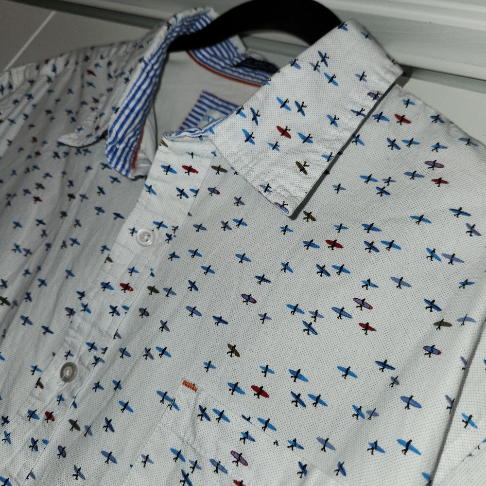 Oxford Blue Men's Shirt - SURF BOARDS - Size‎ XL